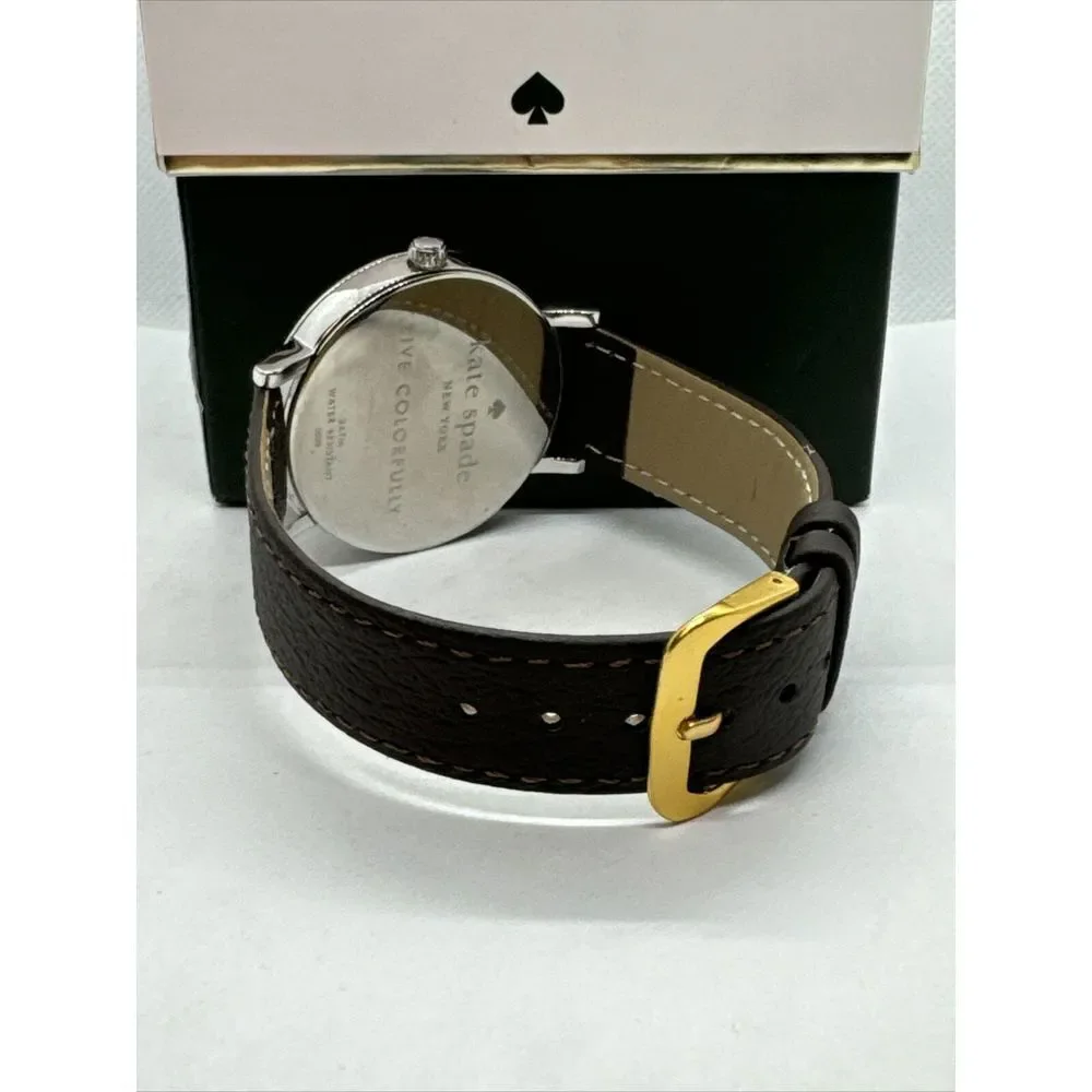 Kate Spade Gramercy 0008 Women's Black Leather Strap Analog Dial Watch JNA129